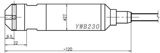 YWB230液位變送器探頭外形圖 YWB230液位變送器探頭外形圖